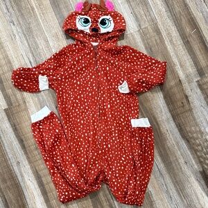 Cat & Jack Reindeer Hooded Onesie Size 10/12 So Cute!